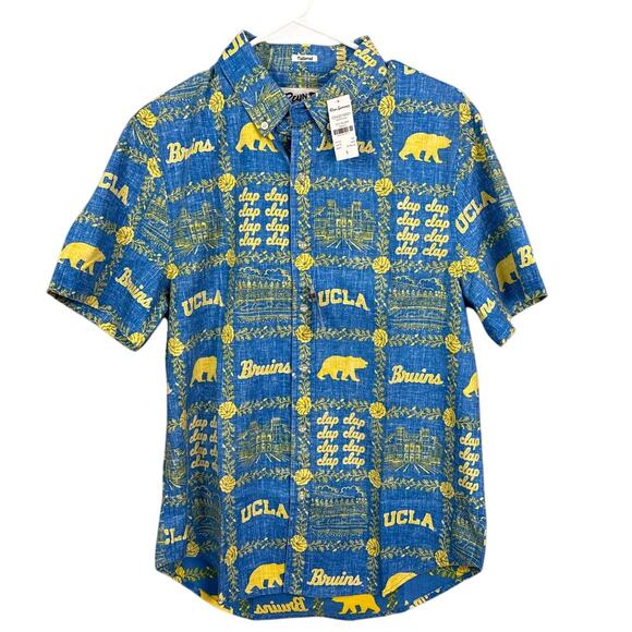 Reyn Spooner Men's UCLA Bruins Hawaiian Button Up Shirt Tailored Fit Size S NWT - Picture 1 of 9